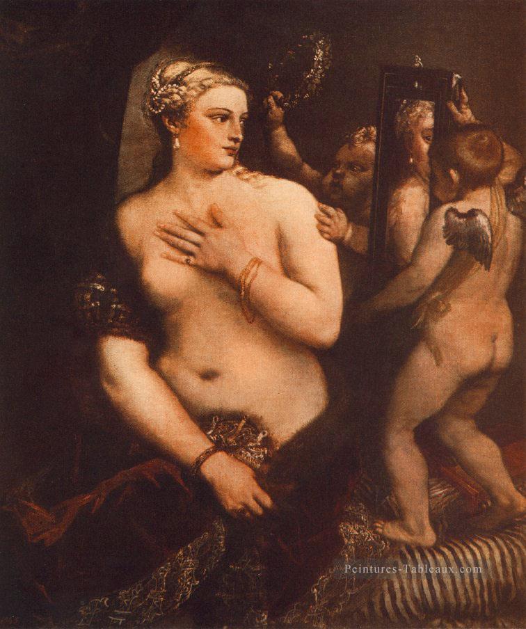 Vénus à sa toilette Nu Tiziano Titien Peintures à l'huile